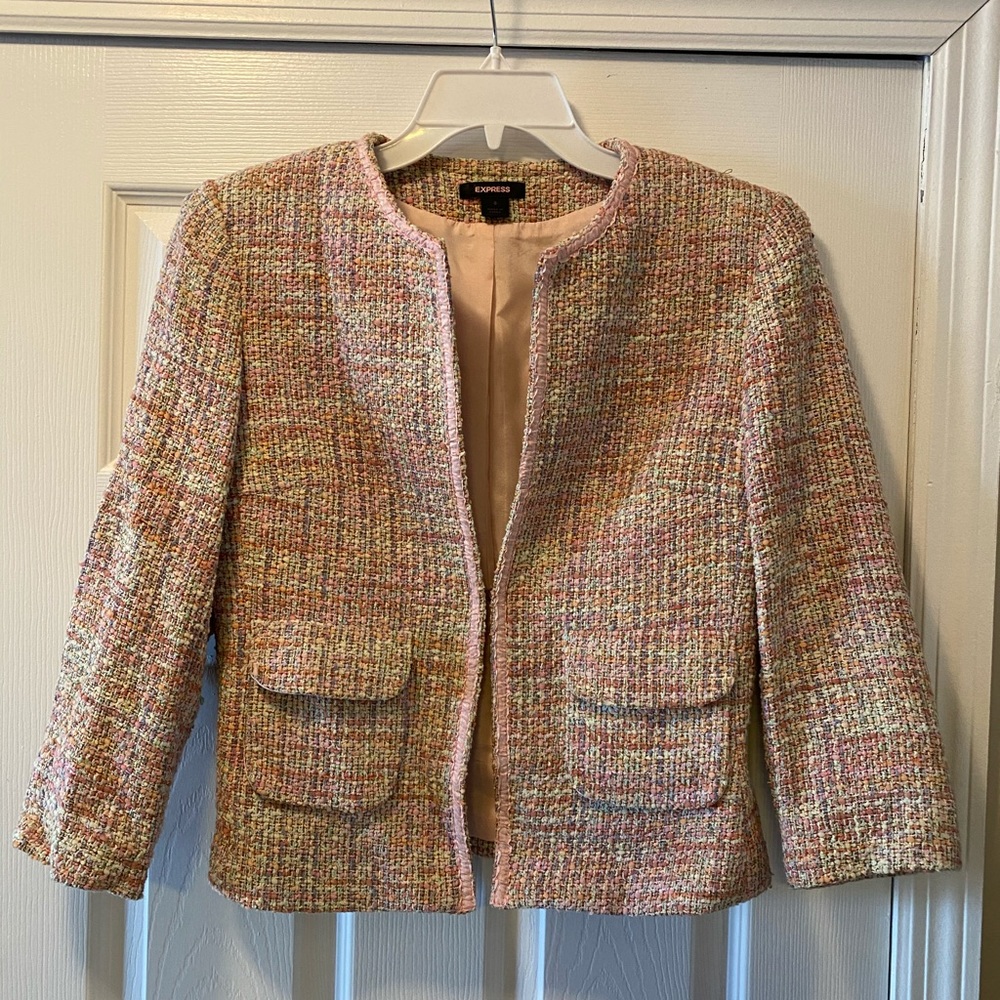 Express tweed suit jacket